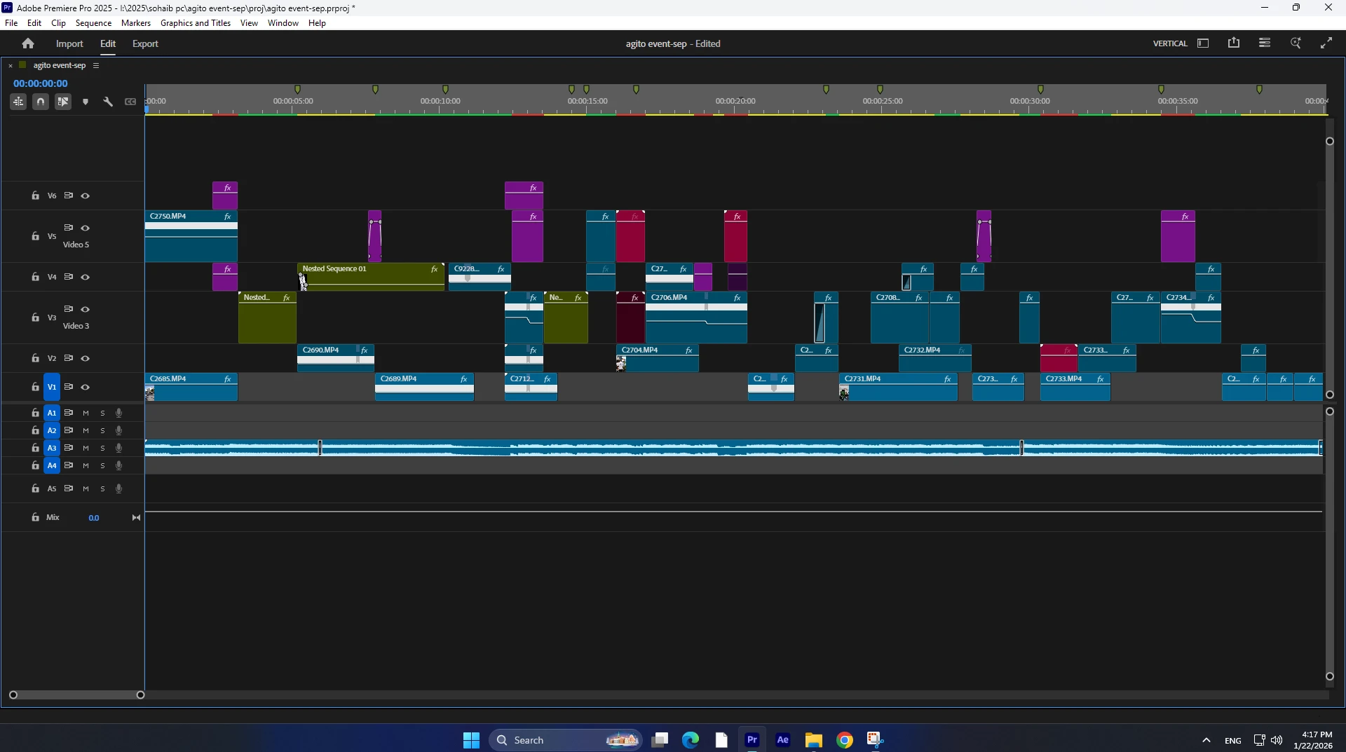 BON Agito editing timeline 1